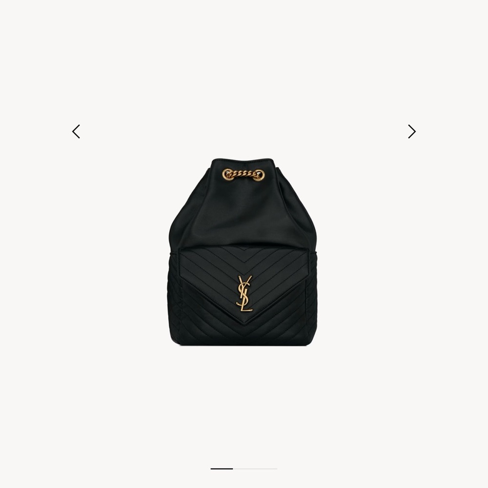 Yves Saint Laurent Black Joe Lambskin Backpack
